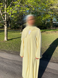 Floral Abaya – Pastel Yellow