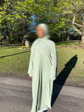 Floral Abaya – Pastel Green