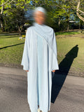 Floral Abaya – Pastel Blue