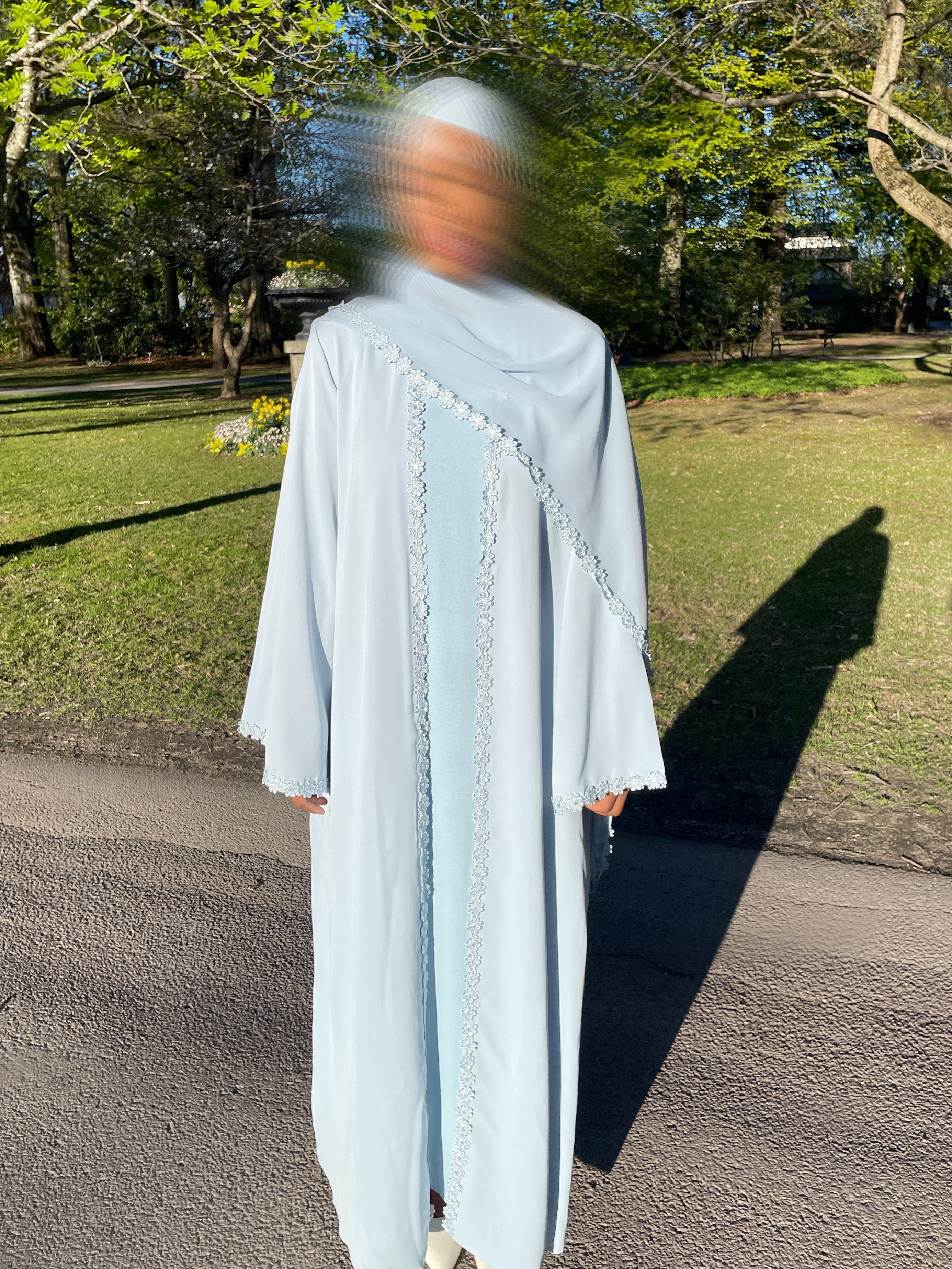 Floral Abaya – Pastel Blue