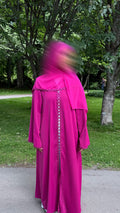 Floral Abaya – Deep Pink